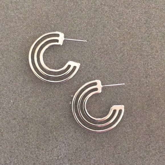 Jewelry - Silver Hoop Earrings with Posts